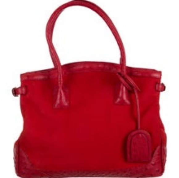 Cece Cord Handbags - CECE Cord red leather purse with ostrich trim.